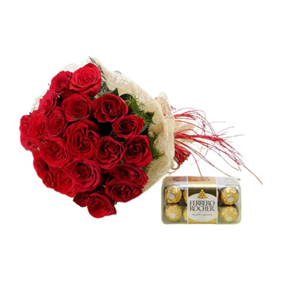Red Roses With Chocolate Box
